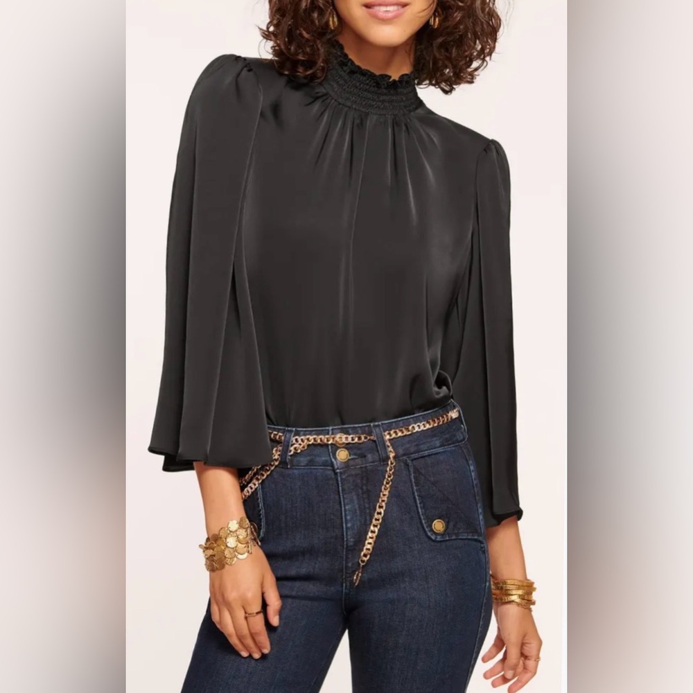 Ramy Brook Black High-Neck Blouse